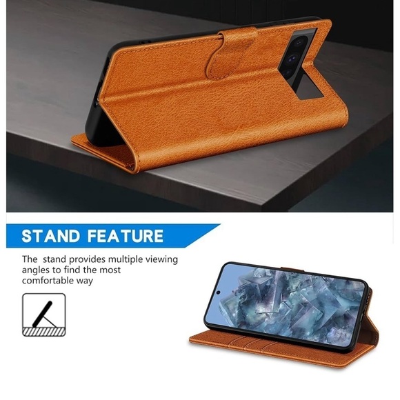 ZZXX GOOGLE PIXEL 8 PRO CASE LEATHER WALLET 6.7 INCH BEOWN TAN NEW - Picture 5 of 10